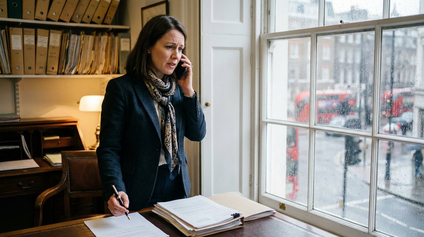 Solicitors on the phone to a client